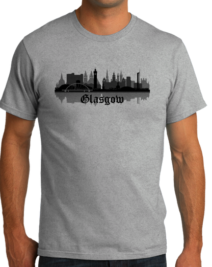 Unisex Grey Skyline Of Glasgow, UK - Scottish Pride Love Glasgow City F.C. T-shirt