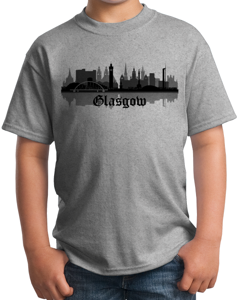 Youth Grey Skyline Of Glasgow, UK - Scottish Pride Love Glasgow City F.C. T-shirt