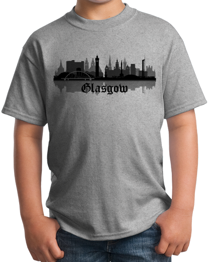 Youth Grey Skyline Of Glasgow, UK - Scottish Pride Love Glasgow City F.C. T-shirt