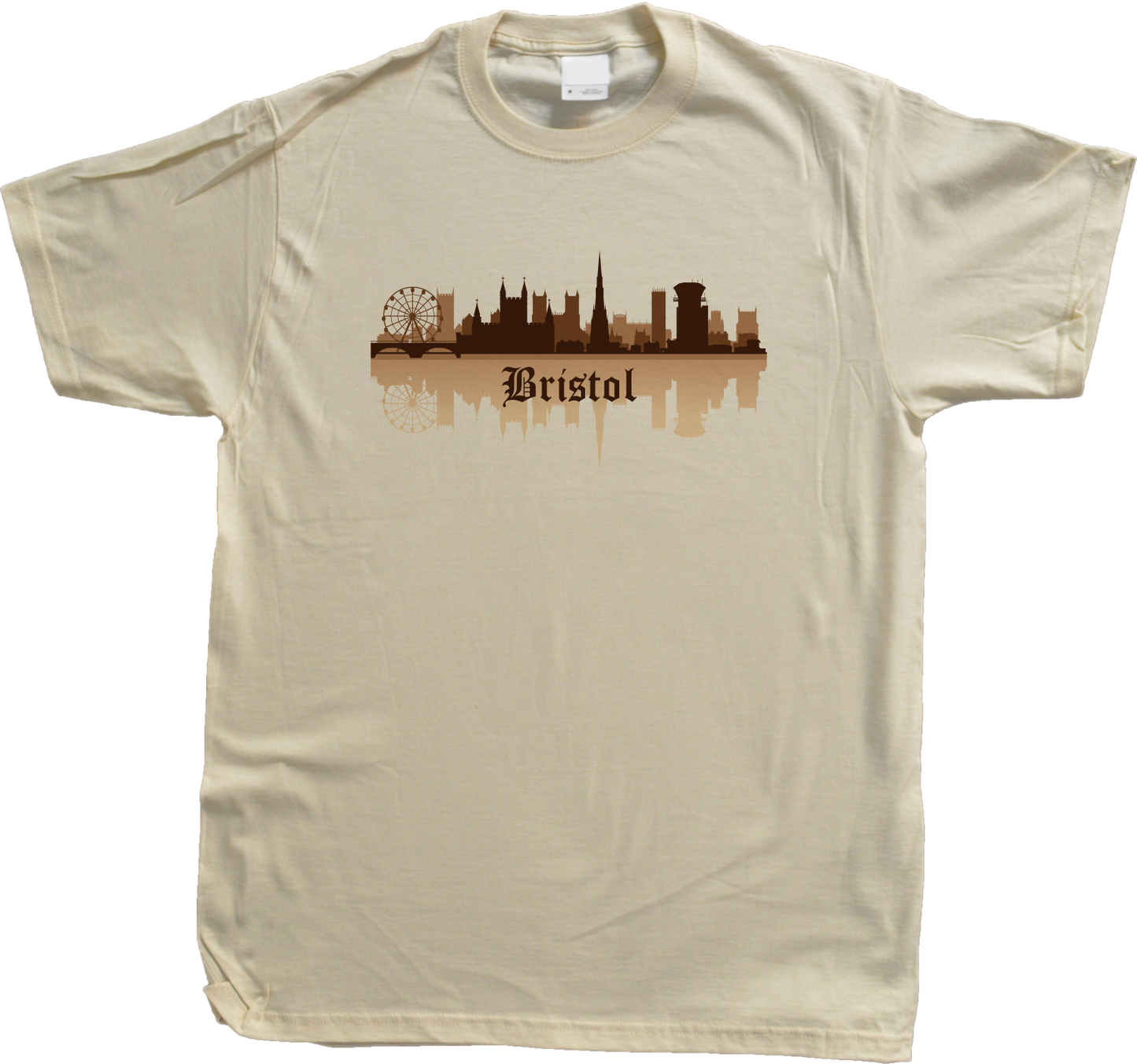 Unisex Natural Bristol, England City Skyline - British Pride English Hometown T-shirt