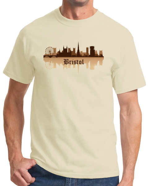 Unisex Natural Bristol, England City Skyline - British Pride English Hometown T-shirt