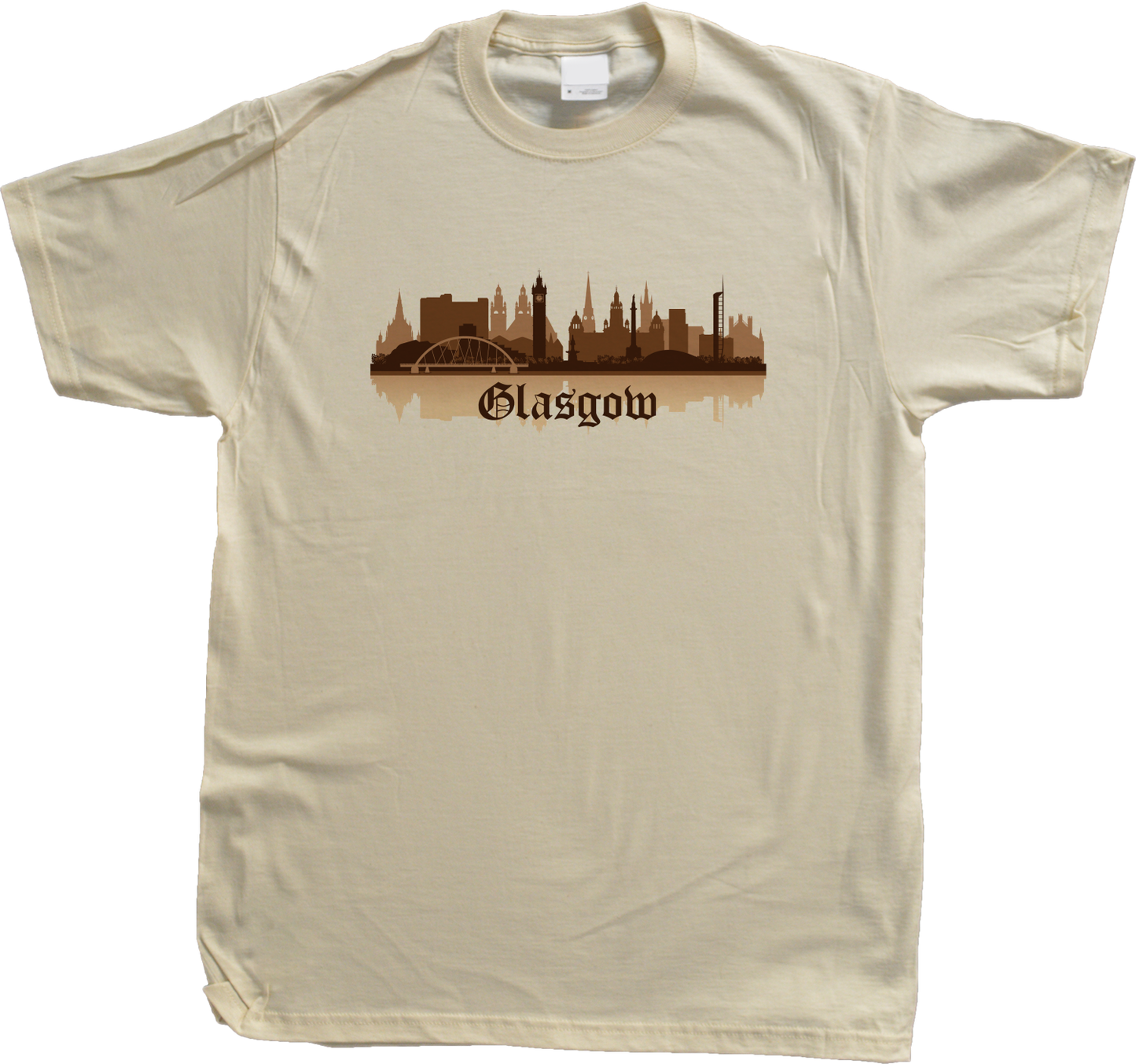 Unisex Natural Skyline Of Glasgow, UK - Scottish Pride Love Glasgow City F.C. T-shirt