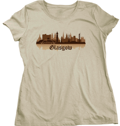 Ladies Natural Skyline Of Glasgow, UK - Scottish Pride Love Glasgow City F.C. T-shirt