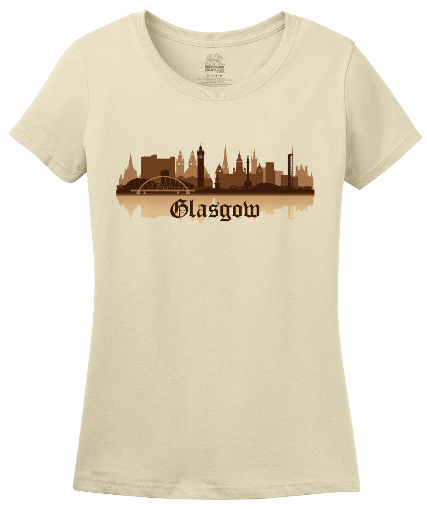 Ladies Natural Skyline Of Glasgow, UK - Scottish Pride Love Glasgow City F.C. T-shirt