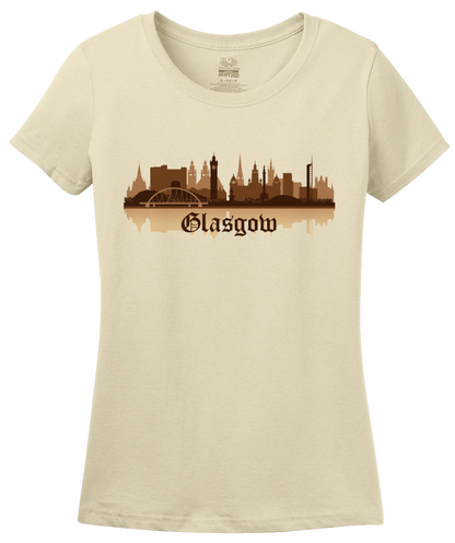 Ladies Natural Skyline Of Glasgow, UK - Scottish Pride Love Glasgow City F.C. T-shirt