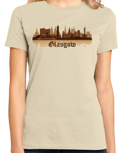 Ladies Natural Skyline Of Glasgow, UK - Scottish Pride Love Glasgow City F.C. T-shirt