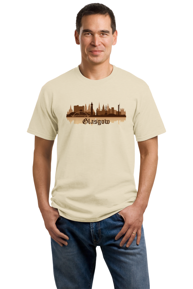 Unisex Natural Skyline Of Glasgow, UK - Scottish Pride Love Glasgow City F.C. T-shirt