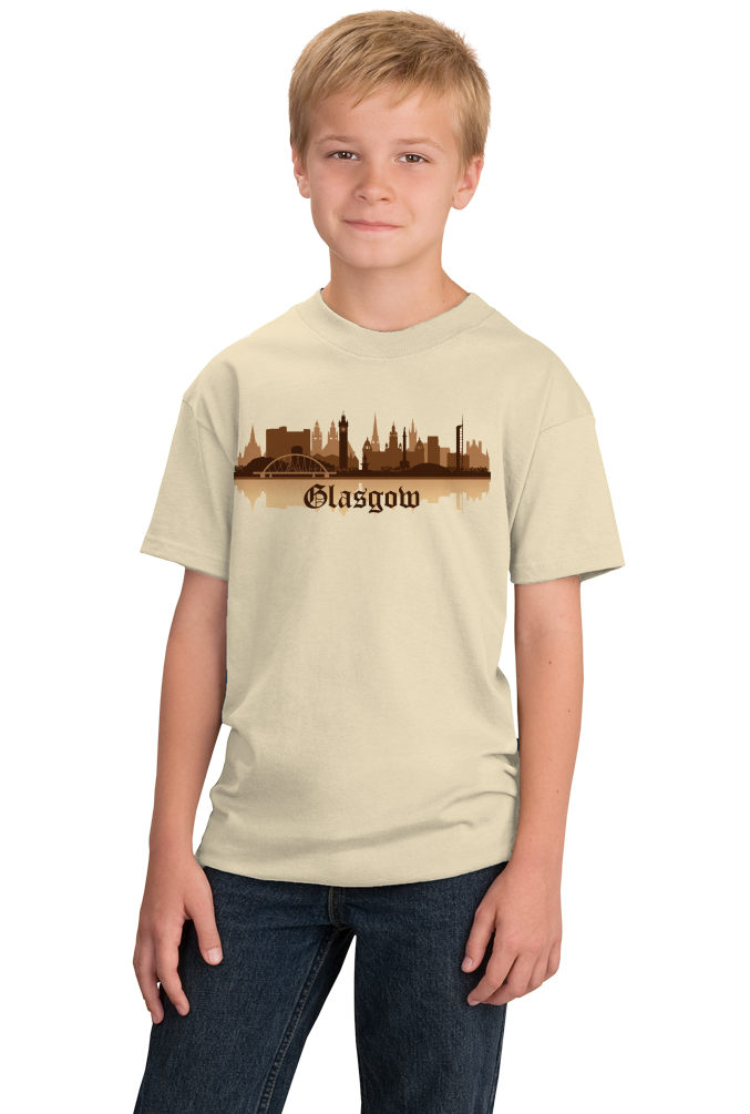 Youth Natural Skyline Of Glasgow, UK - Scottish Pride Love Glasgow City F.C. T-shirt