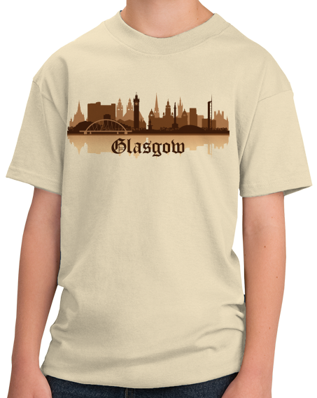 Youth Natural Skyline Of Glasgow, UK - Scottish Pride Love Glasgow City F.C. T-shirt