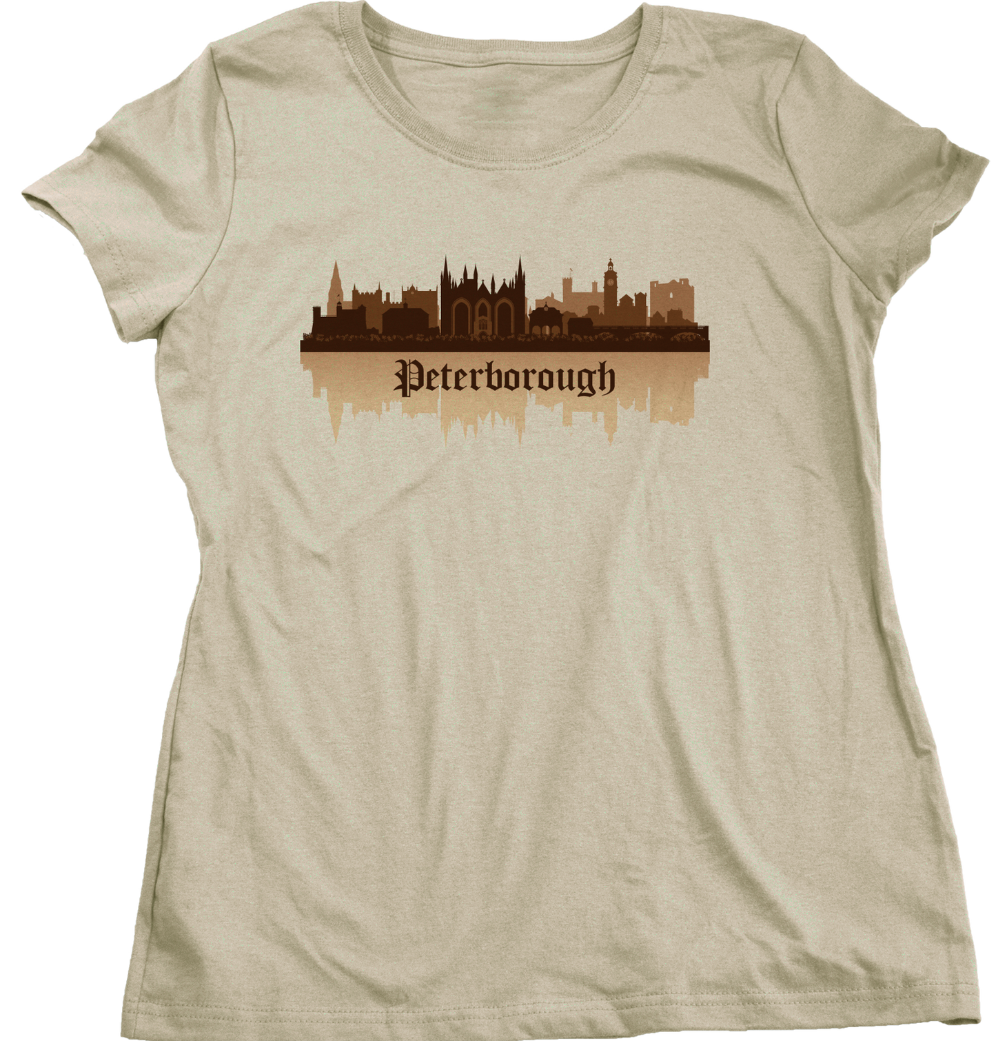 Ladies Natural Skyline Of Peterborough, UK - Peterborough United Football Club T-shirt