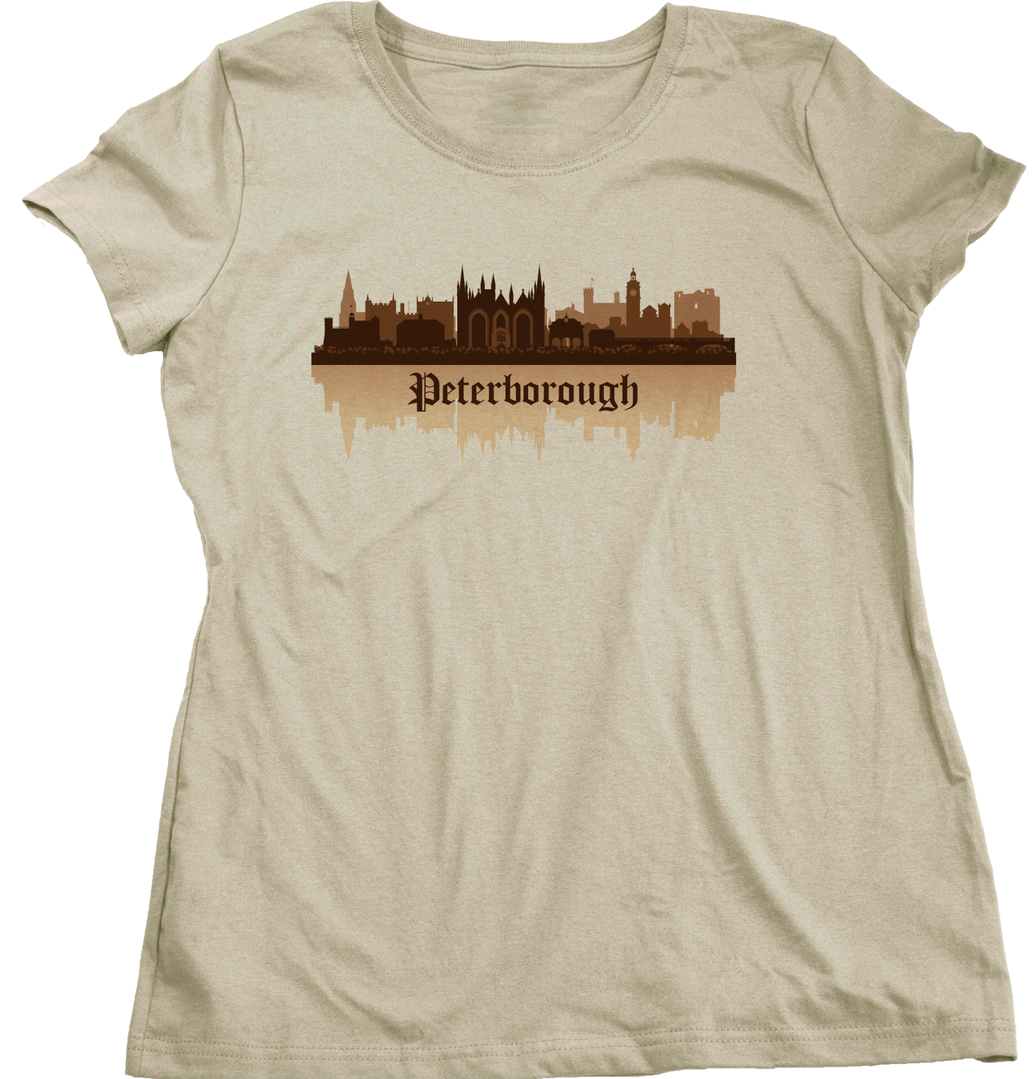 Ladies Natural Skyline Of Peterborough, UK - Peterborough United Football Club T-shirt