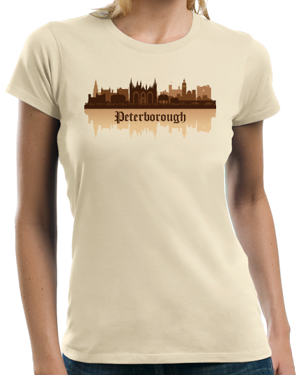 Ladies Natural Skyline Of Peterborough, UK - Peterborough United Football Club T-shirt