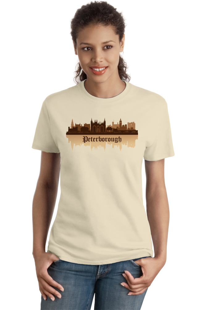 Ladies Natural Skyline Of Peterborough, UK - Peterborough United Football Club T-shirt