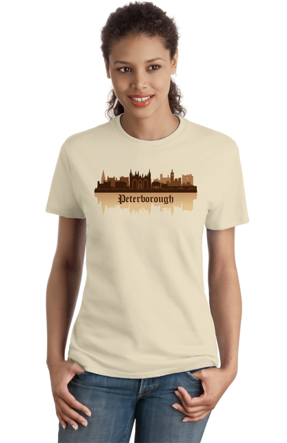 Ladies Natural Skyline Of Peterborough, UK - Peterborough United Football Club T-shirt