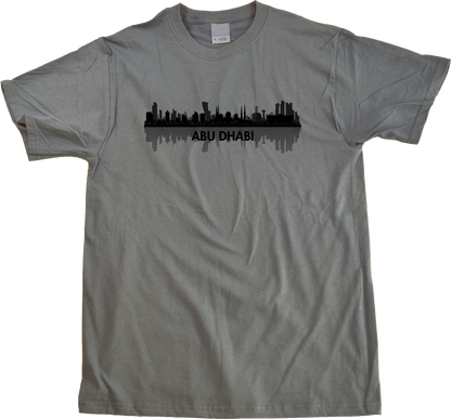 Unisex Grey Skyline Of Abu Dhabi, UAE - United Arab Emirates Dubai City T-shirt