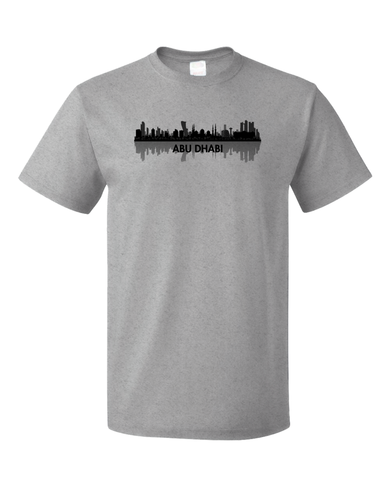 Unisex Grey Skyline Of Abu Dhabi, UAE - United Arab Emirates Dubai City T-shirt