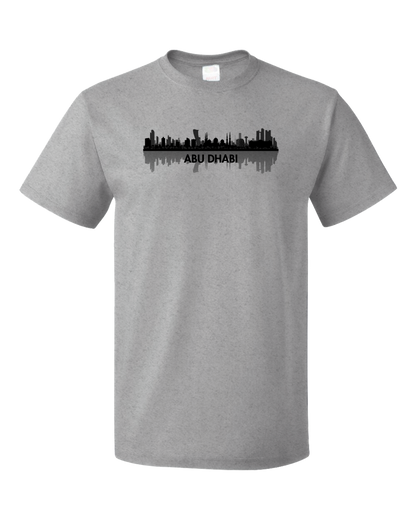 Unisex Grey Skyline Of Abu Dhabi, UAE - United Arab Emirates Dubai City T-shirt