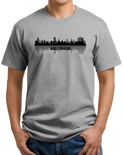 Unisex Grey Skyline Of Abu Dhabi, UAE - United Arab Emirates Dubai City T-shirt