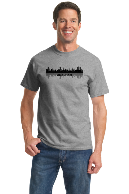 Unisex Grey Skyline Of Abu Dhabi, UAE - United Arab Emirates Dubai City T-shirt