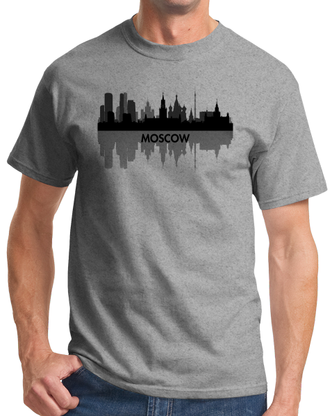 Unisex Grey Skyline Of Moscow, Russia - Russian City Pride Love USSR CCCP T-shirt