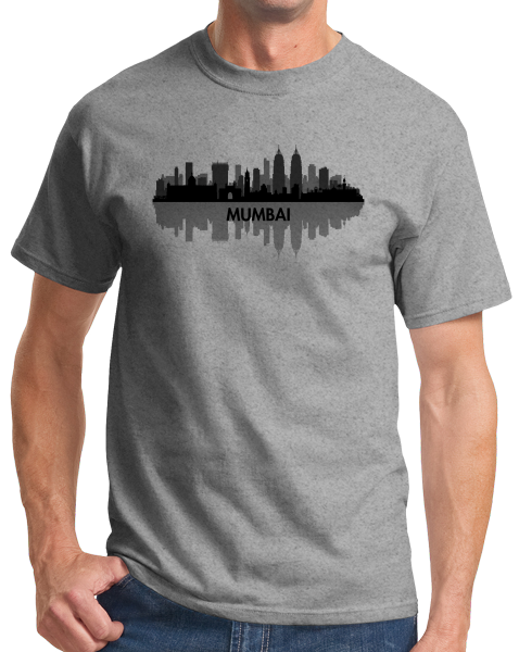 Unisex Grey Skyline Of Mumbai, India - Indian City Pride Bombay Bollywood T-shirt