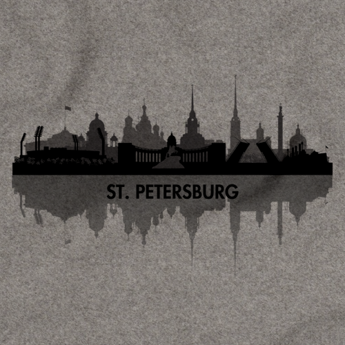 St. Petersburg, Russia City Skyline Grey art preview