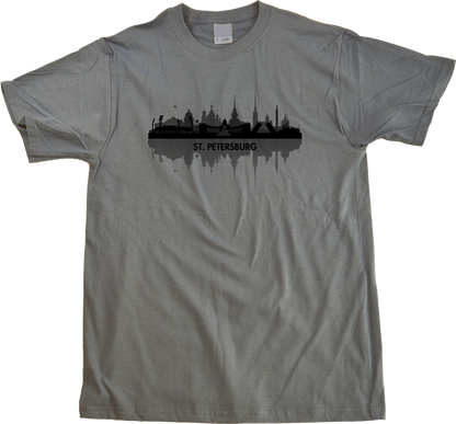 Unisex Grey St. Petersburg, Russia City Skyline - Leningrad Russian Love T-shirt