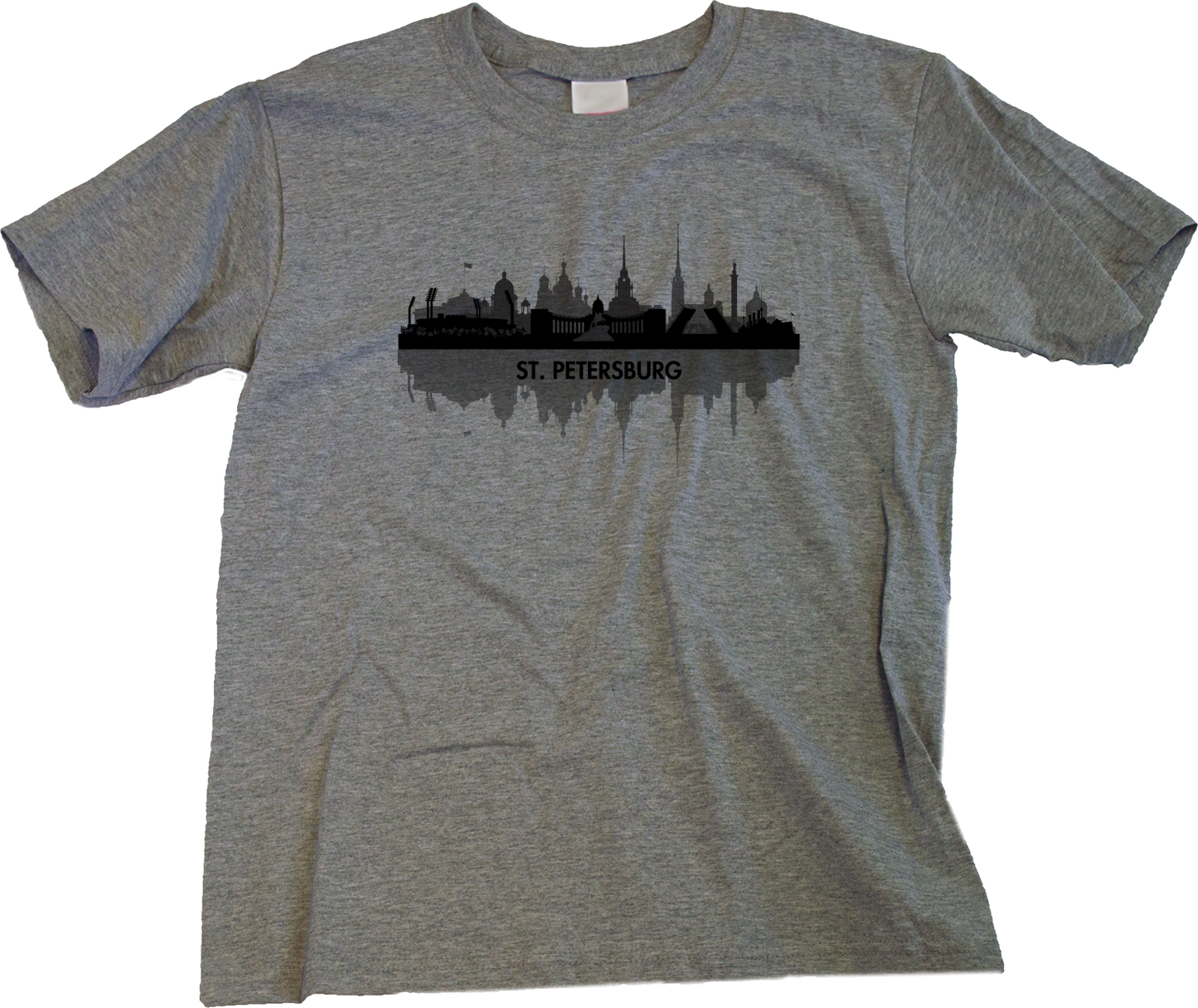 Youth Grey St. Petersburg, Russia City Skyline - Leningrad Russian Love T-shirt