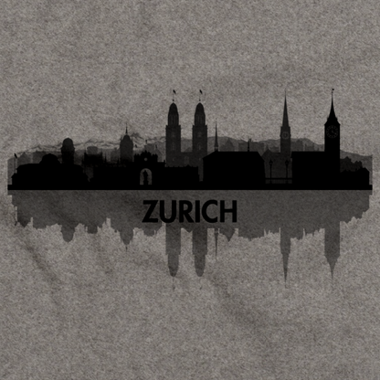 Skyline of Zurich, Switzerland Grey art preview