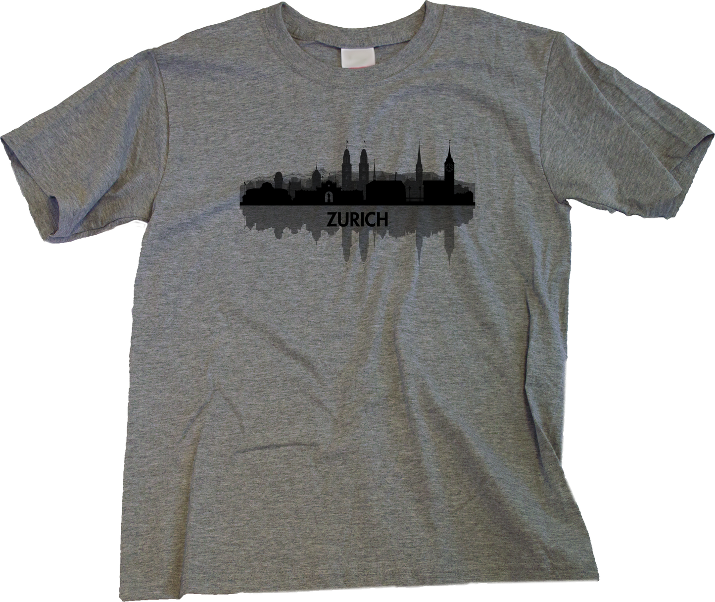 Youth Grey Skyline Of Zurich, Switzerland - Swiss Pride Love City Banking T-shirt