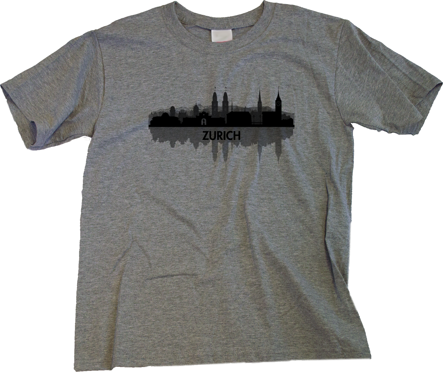 Youth Grey Skyline Of Zurich, Switzerland - Swiss Pride Love City Banking T-shirt