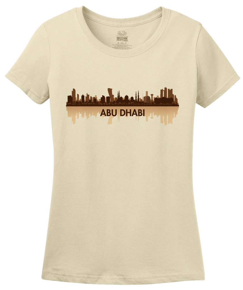 Ladies Natural Skyline Of Abu Dhabi, UAE - United Arab Emirates Dubai City T-shirt