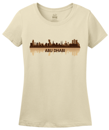 Ladies Natural Skyline Of Abu Dhabi, UAE - United Arab Emirates Dubai City T-shirt