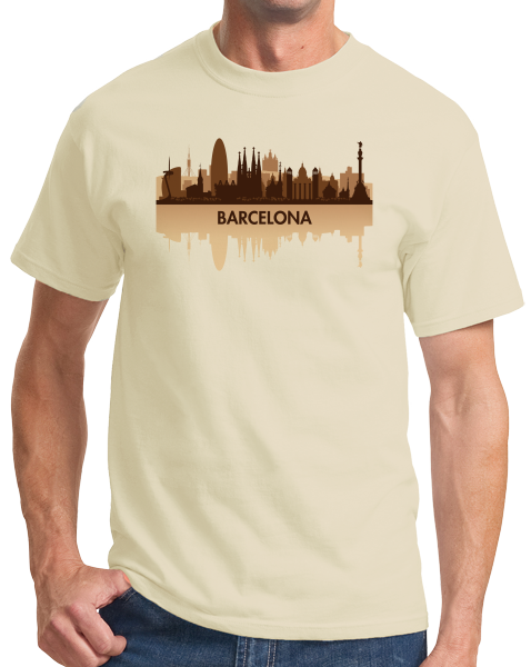 Unisex Natural Skyline Of Barcelona, Spain - Spanish City Pride Love Catalonia T-shirt