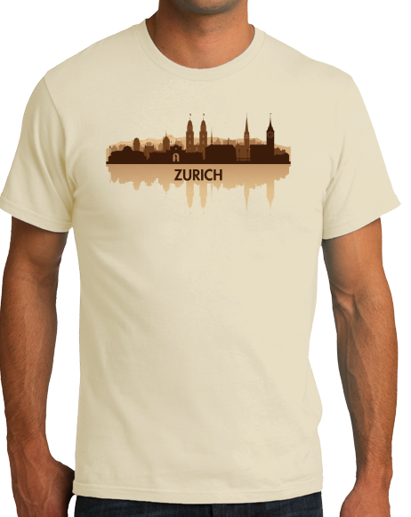 Unisex Natural Skyline Of Zurich, Switzerland - Swiss Pride Love City Banking T-shirt