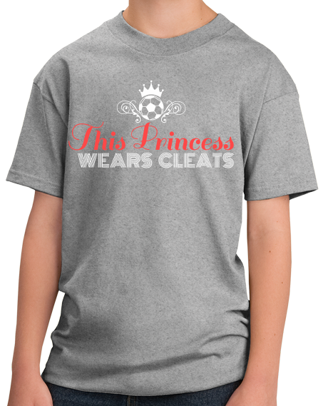 Youth Grey This Princess Wears Cleats - Soccer Player Girl Pride Power T-shirt