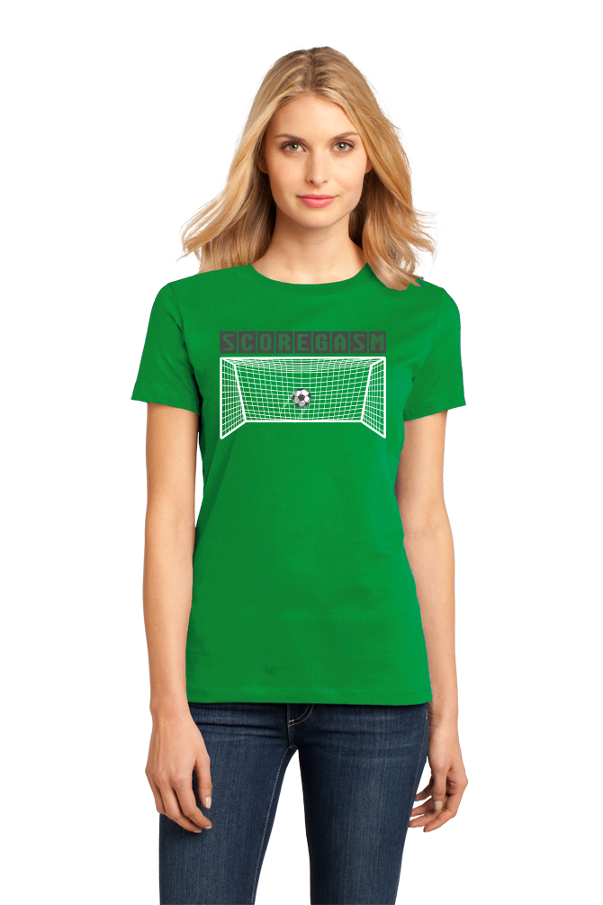 Ladies Green Scoregasm - Soccer Player Pride Humor Funny Gift Futbol T-shirt