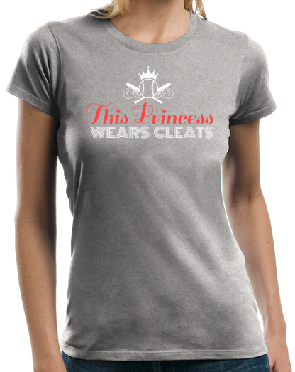 Ladies Grey This Princess Wears Cleats - Soccer Player Girl Pride Power T-shirt