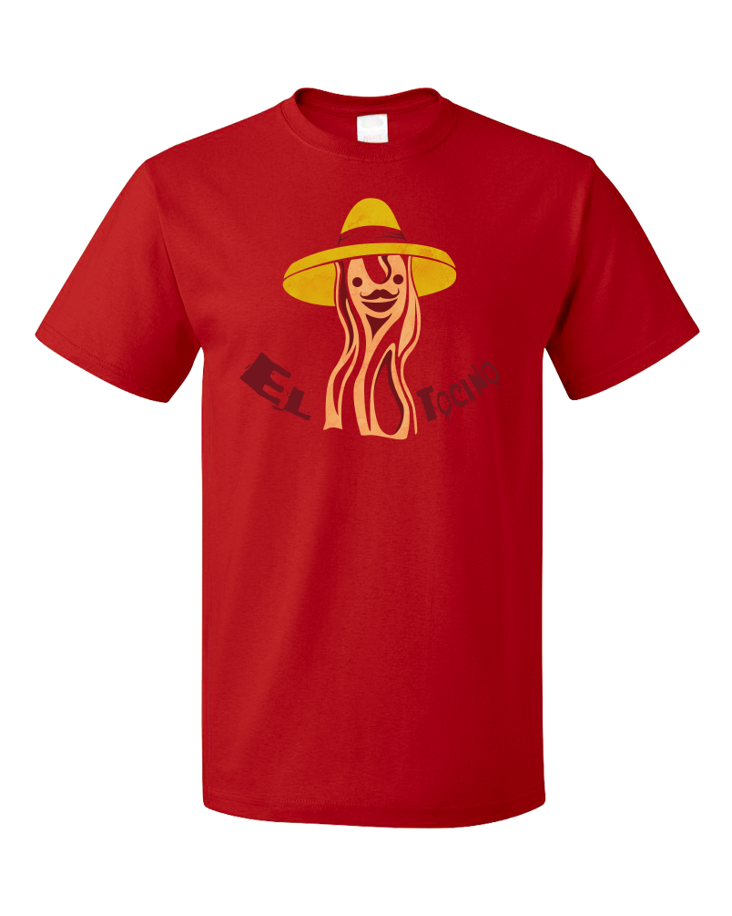 Standard Red El Tocino - Spanish Translation Bacon Funny Espanol Bilingual T-shirt