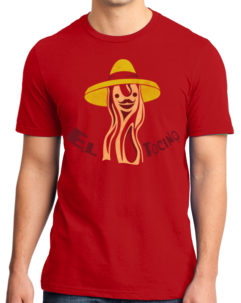 Standard Red El Tocino - Spanish Translation Bacon Funny Espanol Bilingual T-shirt