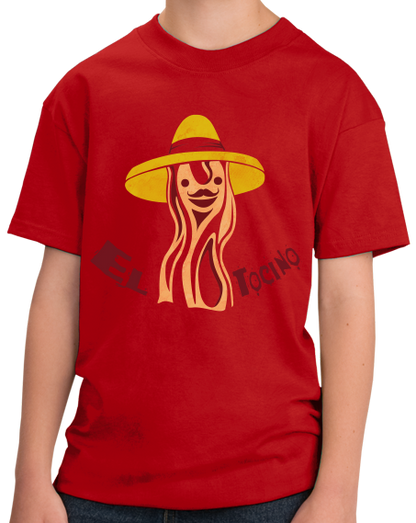 Youth Red El Tocino - Spanish Translation Bacon Funny Espanol Bilingual T-shirt