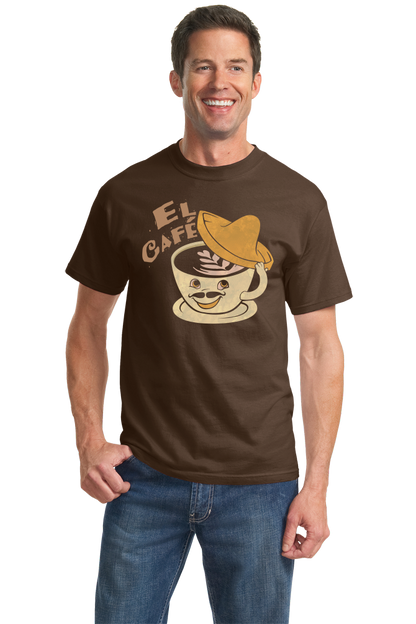 Standard Brown El Café - Spanish Translation Coffee Fun Cute Espanol Bilingual T-shirt