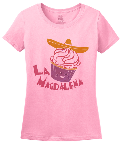Ladies Pink La Magdelena - Spanish Translation Cupcake Fun Cute Espanol T-shirt