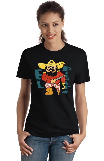 Ladies Black El Pirata - Spanish Translation Pirate Cute Funny Espanol T-shirt