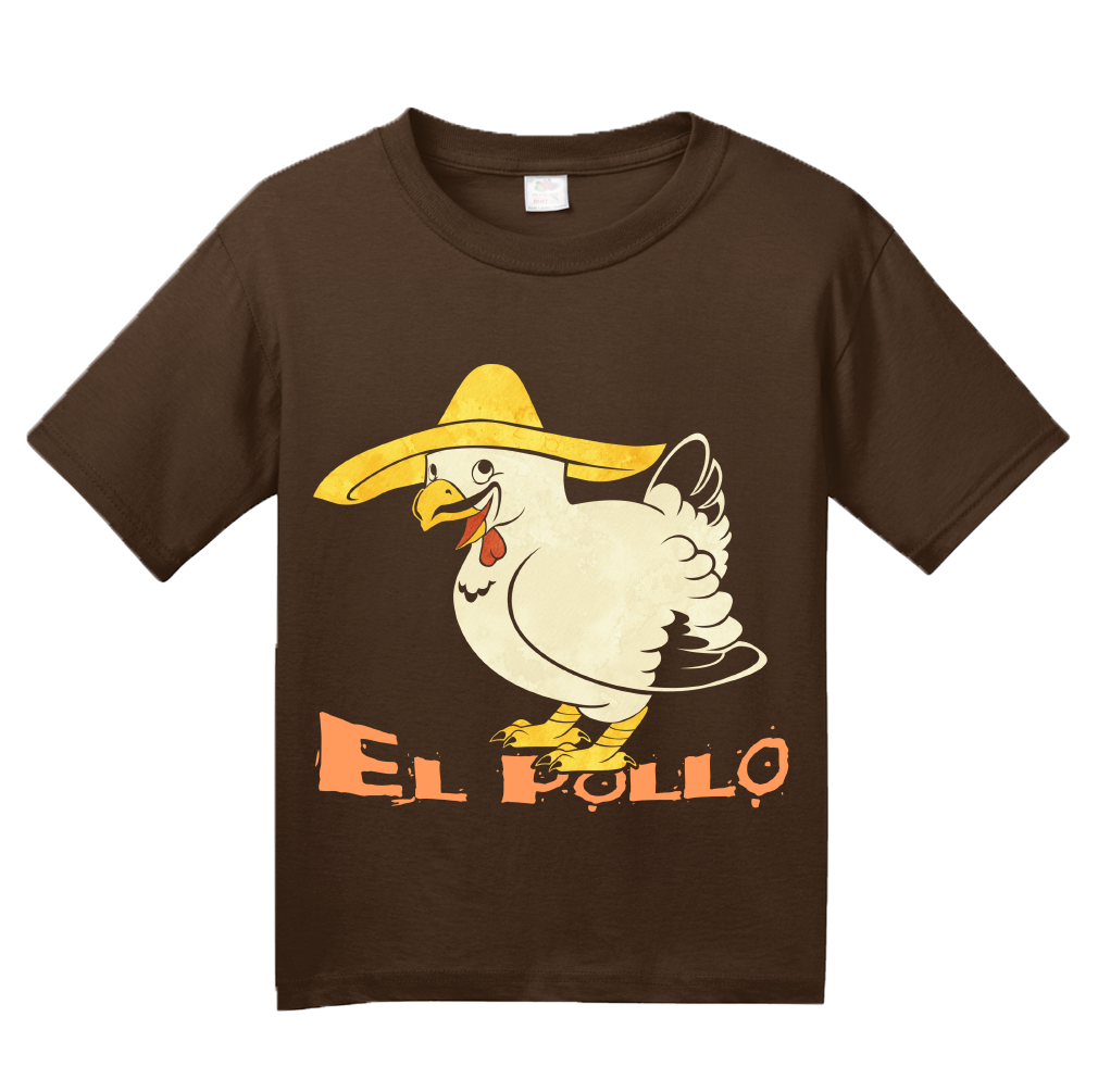 Youth Brown El Pollo - Spanish Translation Chicken Funny Cute Espanol T-shirt