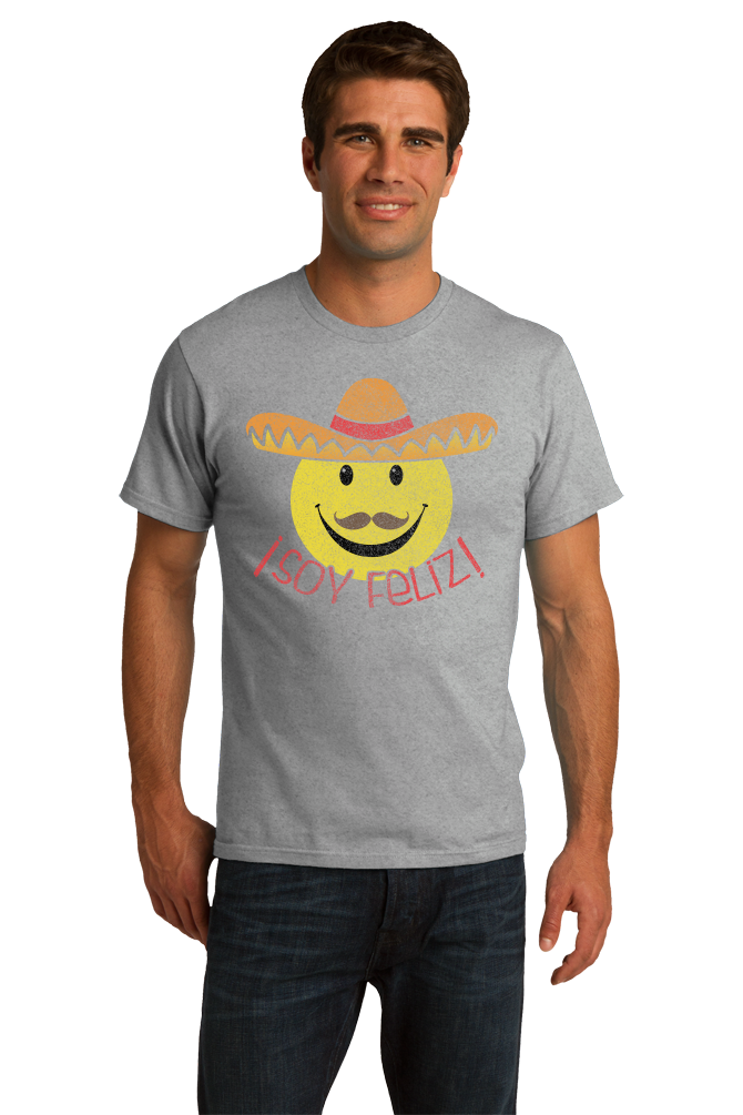 Standard Grey Soy Feliz! - Spanish Phrase I'm Happy Funny Espanol Cute Fun T-shirt