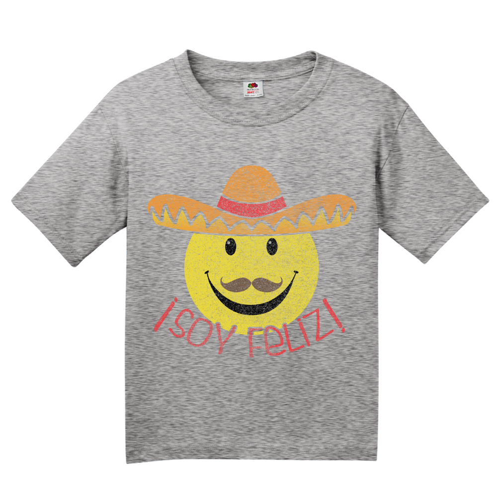 Youth Grey Soy Feliz! - Spanish Phrase I'm Happy Funny Espanol Cute Fun T-shirt