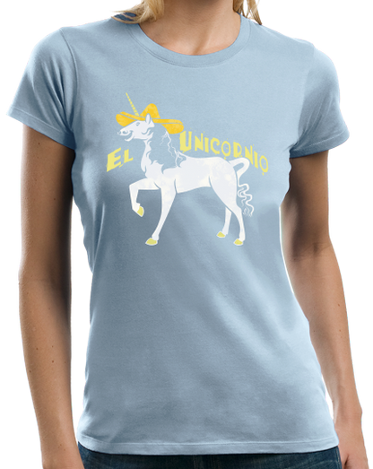 Ladies Light Blue El Unicornio - Spanish Translation Unicorn Funny Cute Narwhal T-shirt