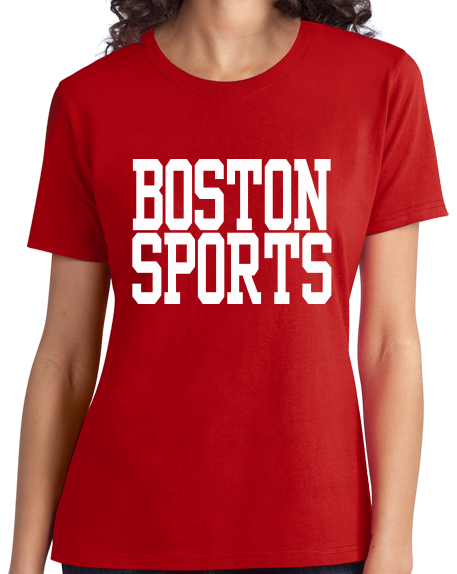 Ladies Red Boston Sports - Generic Funny Sports Fan T-shirt