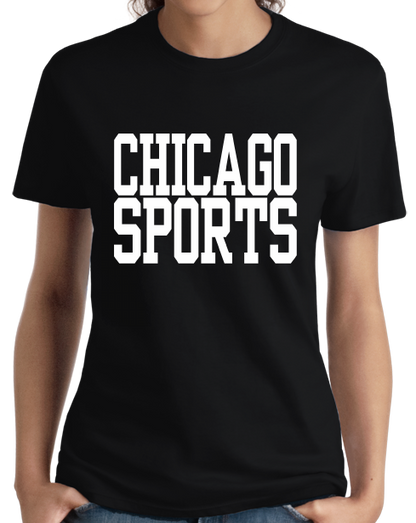 Ladies Black Chicago Sports - Generic Funny Sports Fan T-shirt